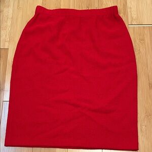 St. John Vibrant Red Pencil Skirt